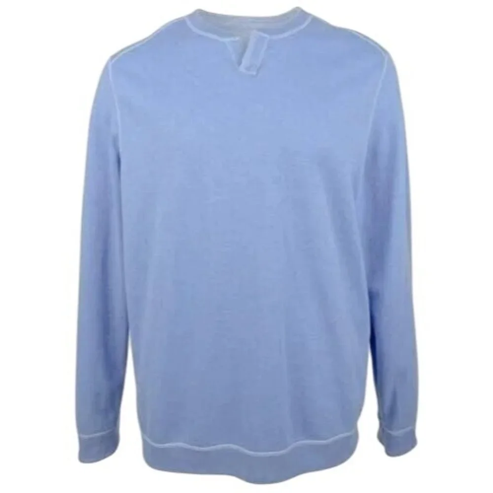 Tommy Bahama 2XB Big Sky Blue Heather Reversible Flipshore Abaco Sweatshirt - Picture 5 of 9